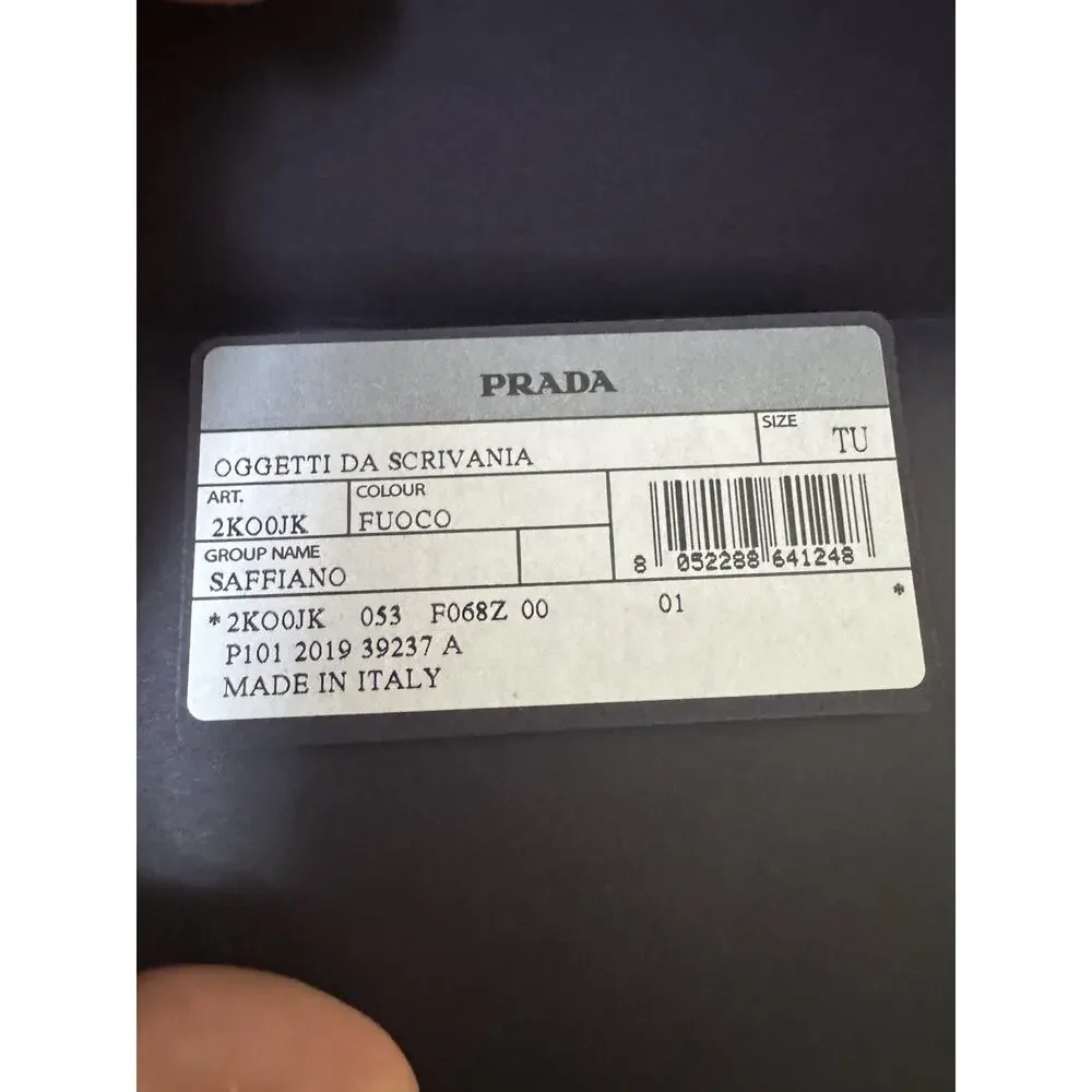 Prada Saffiano Leather Notebook Red Fuoco Oggetti da Scrivania NIB Japan
